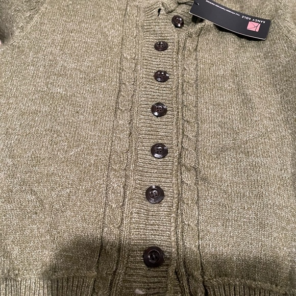 KANCY KOLE Women Cable Knit Sweater Coat Long Sleeve Button - Picture 8 of 11